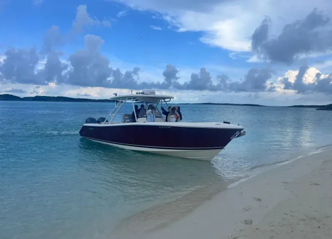 Swim Pigs & Snorkel Turtles aboard 32ft Pursuit Center Console