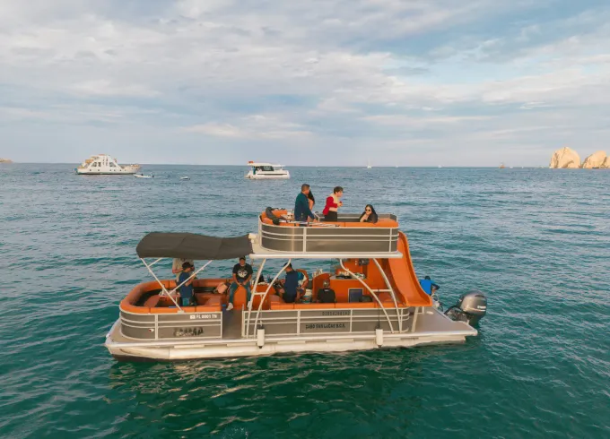 Cabo San Lucas Private 2-Deck Yacht with Drinks