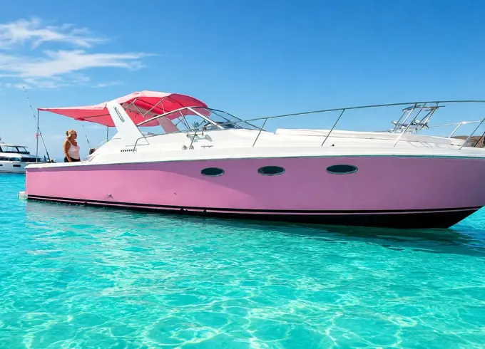 La Paz's Most Affordable Luxury Pink Yacht for Families and Special Occasions.