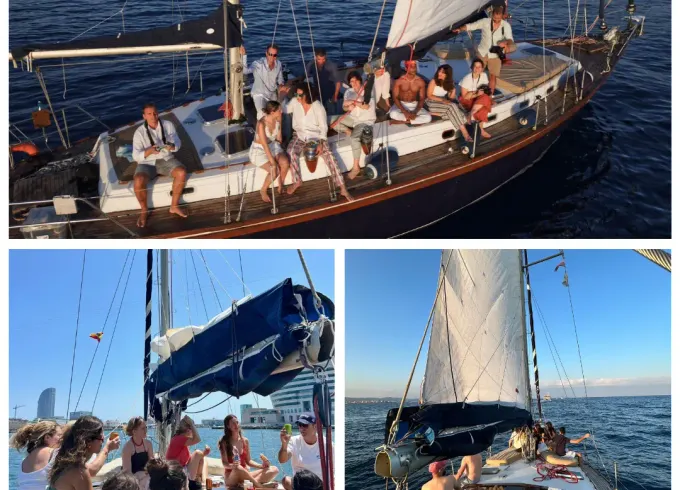 Classic wooden two masts sailing boat. Unique and classy experience. Gastro food