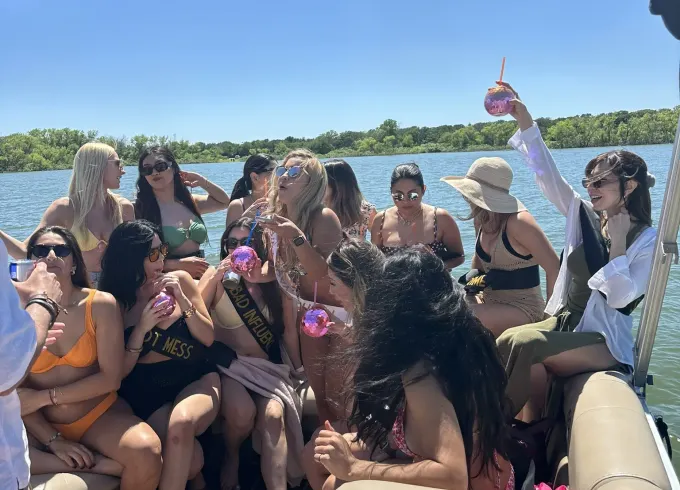 Lake Lewisville Party Barge Pontoon boat rental with Captain