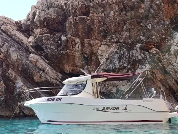 Wild Beaches Tour onboard 23' Quicksilver Arvor Yacht in Bar, Montenegro