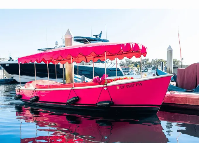 All Pink 21' Luxury Electric Duffy Boat in Newport Beach(MAP24-0067)