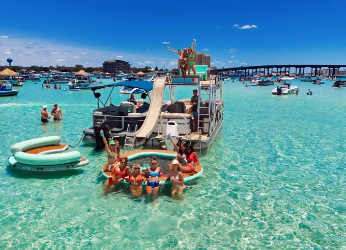Luxury Double-Decker Boat + Waterslide – Book Your Adventure!
