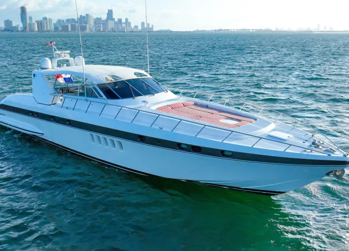 Enjoy Miami on 84ft Mangusta Mega Yacht