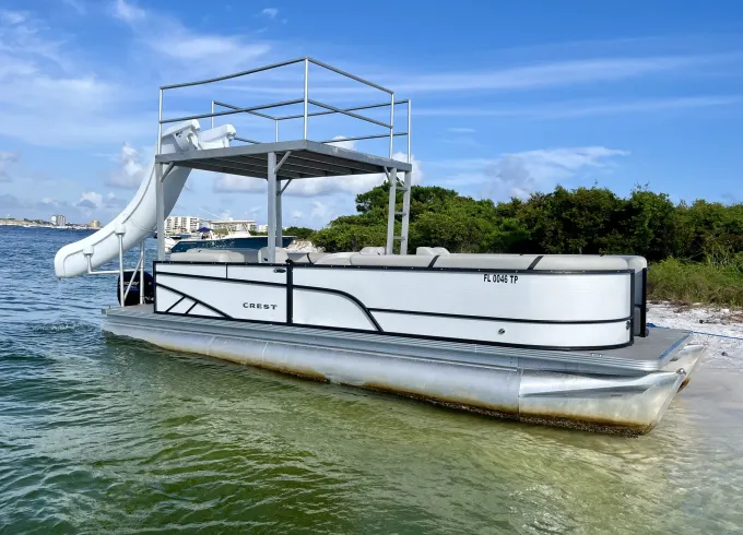 24ft Crest Double Decker Pontoon with Slide