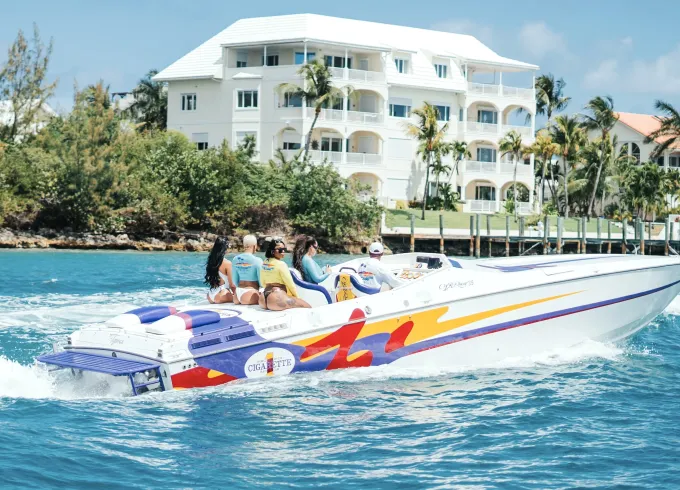 Luxurious Cigarette Cafe Racer for rent in Nassau Bahamas