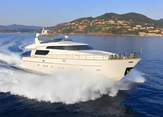 72ft San Lorenzo Mega Yacht boarding in Antibes, Cannes, St Tropez or Monaco