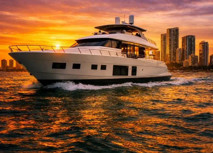 80ft Luxury Mega Yacht Charter with Flybridge Jacuzzi in Miami