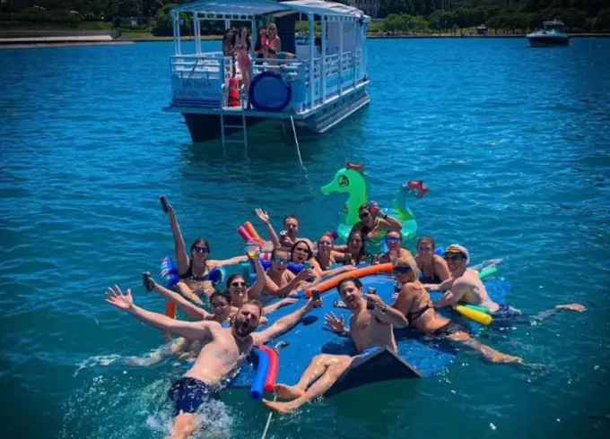 16 Passenger Captained Party & Event 32ft Pontoon Boat in Chicago, Illinois!