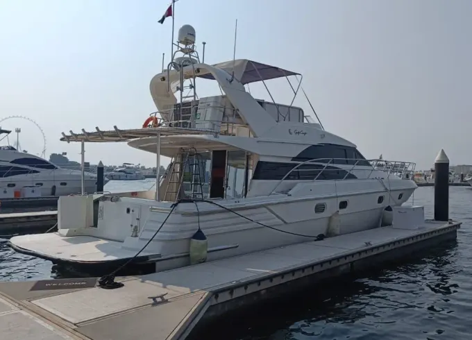 Charter 55ft Gulf Craft Yacht in Dubai Harbor for 22 Guest Best Price Guarantee