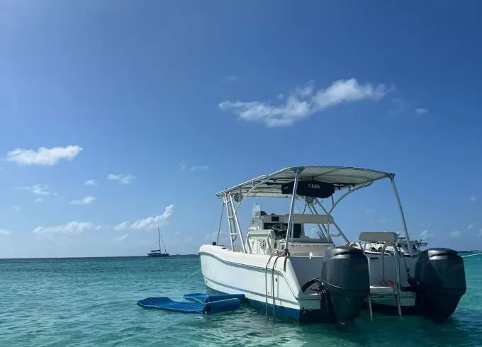 Mini Catamaran 25ft Prowler- Cristal clear water, beach, snorkeling & much fun!