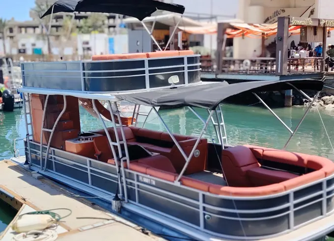 2 Level Pontoon plus a slide 20 people allowed