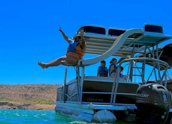 🚤 14-Person Double-Decker Pontoon w/ Slide