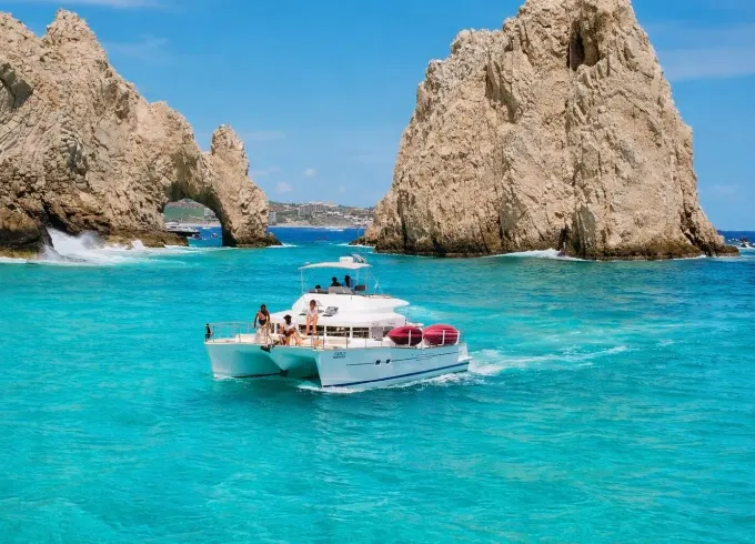 Private 45ft Catamaran Yacht In Cabo | All-Inclusive Food and Open Bar