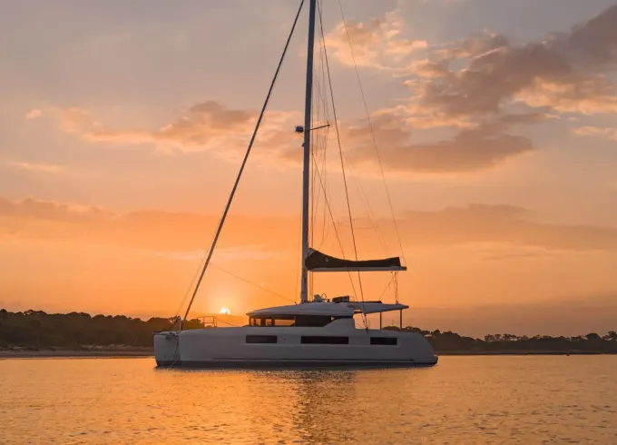 Spacious Lagoon 50 , ideal for cruising along Montenegrin coast.