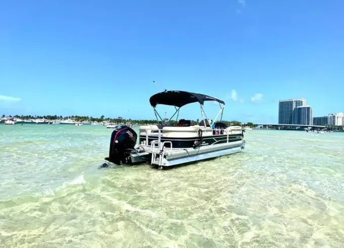 SunTracker Pontoon Boat Rental in Hollywood, Sunny Isles & Hallandale
