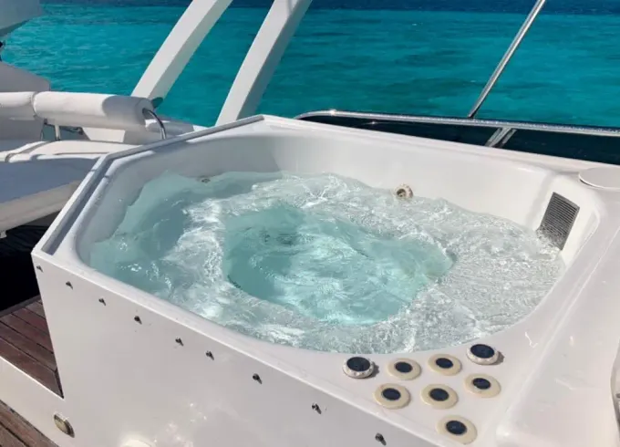 80ft Power Mega Yacht for groups with chef & snorkel gear