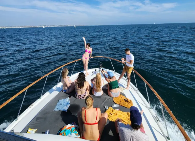 Huge Bow Cushion! Bar Deck, Stabilizers - 50ft Motor Yacht in Marina del Rey