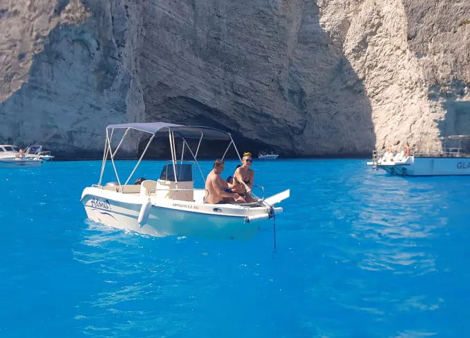Boat Rental with Bimini Top in Zakinthos