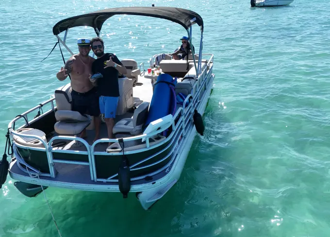 Good times on the water - 22 foot Pontoon Sun Tracker