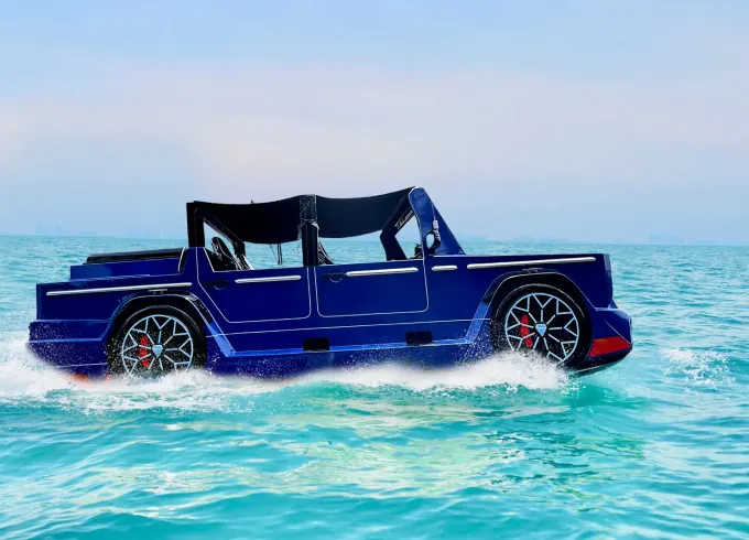 Glide Through Panama City's Coastal in Beautiful Boat Car