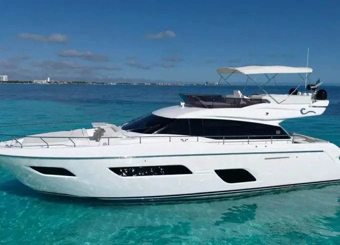 Ferretti 55ft Luxury Yacht Charter in Cancun for up to 15 Guests