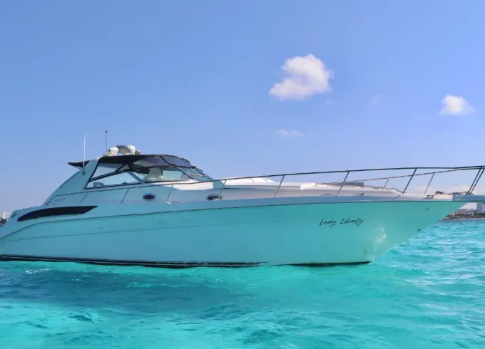 48ft Sea Ray Sun Dancer Yacht In Cancun | Free transportation Hotel Marina