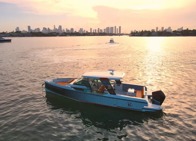 Private Yacht Tour — Miami Skyline Sunset Cruise with Bottle of Champagne