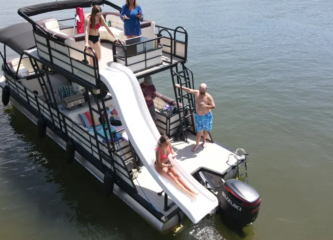 2022 Lexington Double Deck Pontoon with Slide on Lake Norman, North Carolina!