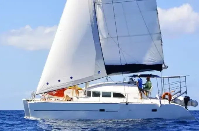 Lagoon 38 Catamaran trip in St Martin with skipper, departure from Orient bay
