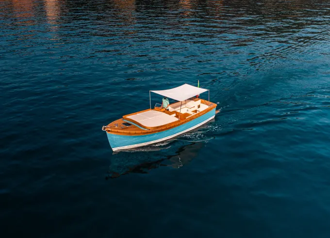 Portofino's Jewel: Cruise in Style with Our Ginca Classic Boat
