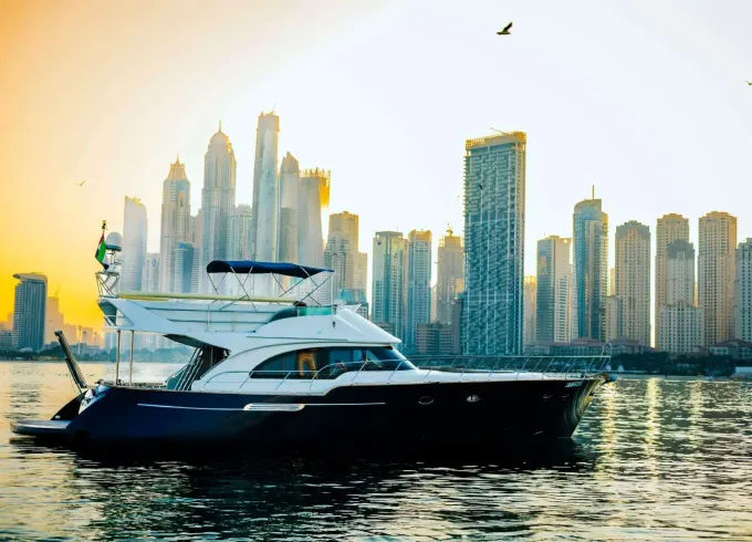 Explore Dubai on Azimuth 65ft Yacht Big Sun Deck for 20 Guest in Dubai Marina