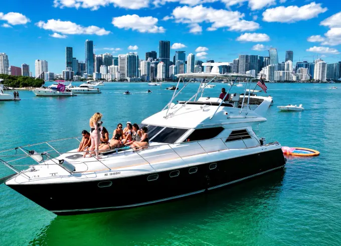 55' Viking Princess Motor Yacht Charter in Miami, Biscayne Bay Area