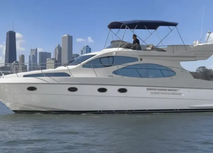 50ft Azimut Flybridge Yacht at Navy Pier Marina for 13 Guests