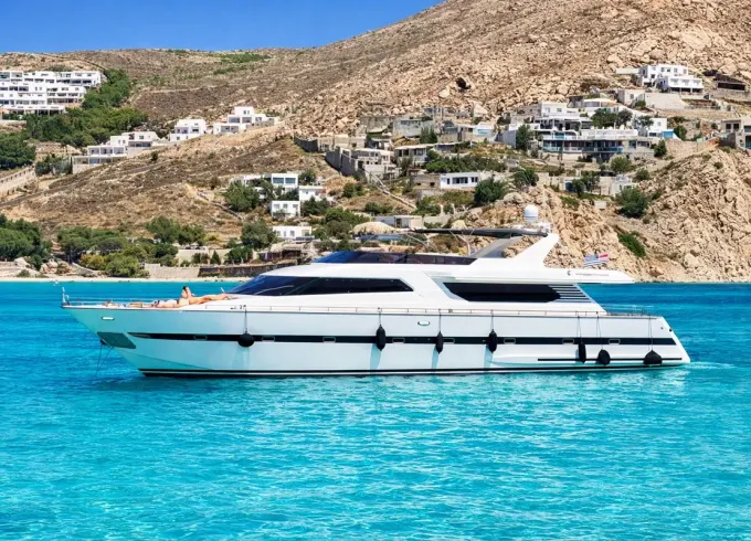 Yacht charter in Mykonos · Absolute Superphantom - 85+ (2002)