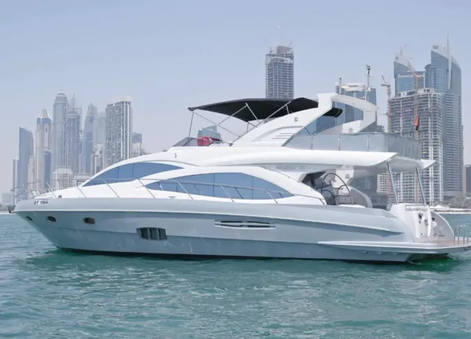 EXPERIANCE DUBAI ON LUXURY MAJESTY 59FT GREY YACHT