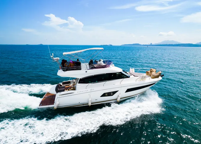 Discover Taboga in Style with 42ft Prestige Yacht Adventure!
