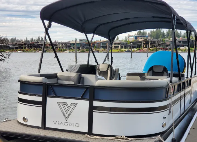 2023 Viaggio Tri Toon with 250 HP Mercury Motor in Coeur d'Alene, Idaho!
