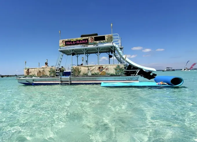 Captain include Tiki Double Decker Pontoon $372 four Hour! 2Slides Fuel Included