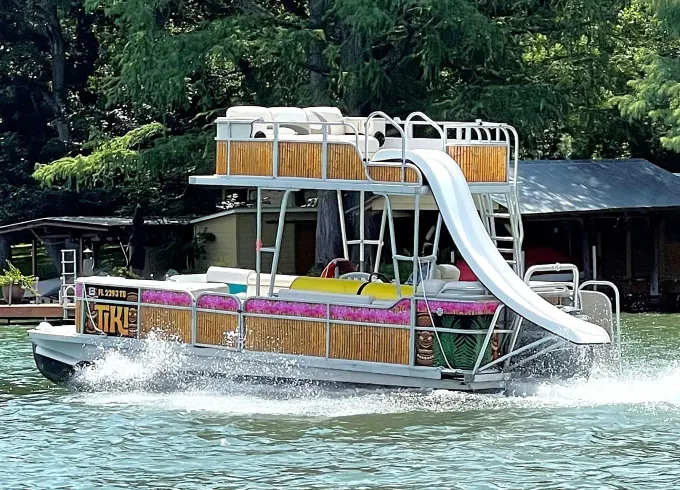 TIKI PONTOON - Double Decker with Slide on Lake Travis
