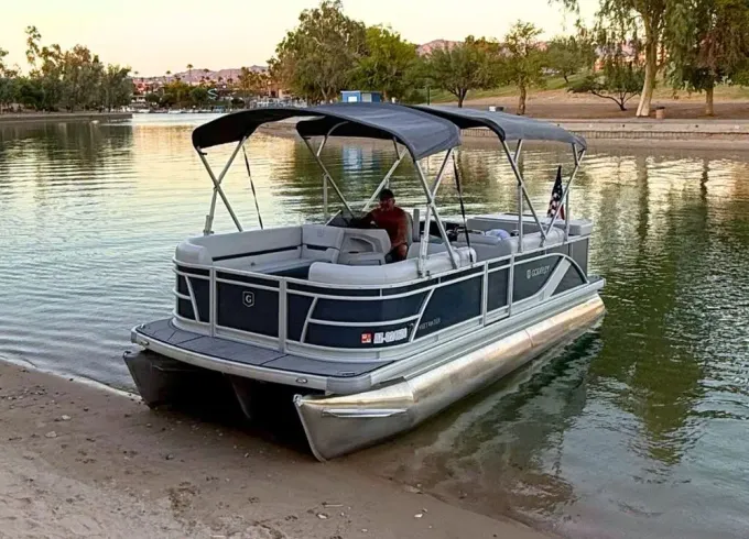 1.5 Hour Sunset Bridge Channel Cruise on Lake Havasu | 21' Godfrey Sweetwater