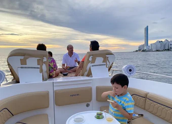 Cartagena Sunset & Bay Tour on a Large 38 feet Luxury Boat (Private Tour)