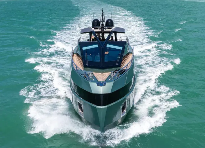 85' UNIQ Wally Luxury Yacht with Captain – Modern Design, Flybridge & Swim Deck