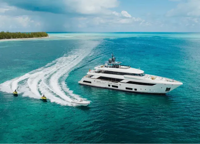 Luxe 121ft Ferretti with tons of watertoys serving Bahamas, Turks & Caicos & FL