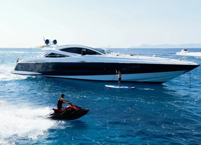 Yacht Adventure in Ibiza aboard a Captained Canados 90' Open Mega Yacht