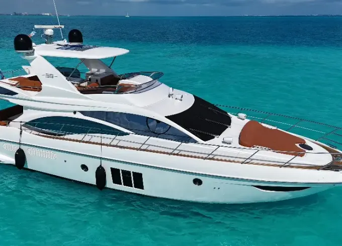 Experience Luxury On The Water Aboard Our Beautiful 58ft Azimut Yacht In Cancun!