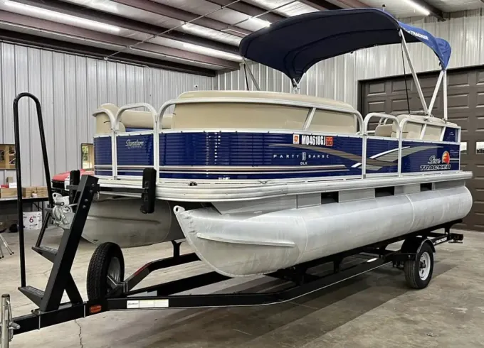 The Blue Pontoon Party Barge with Capt. Cletus