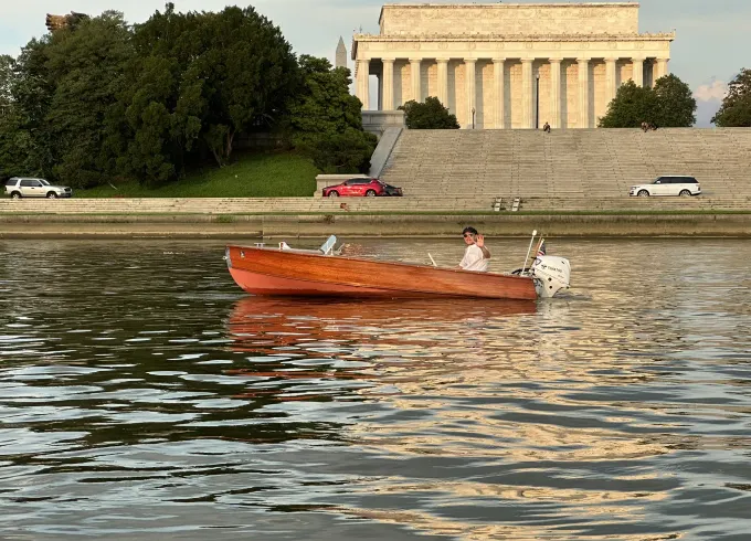 A Romantic Vintage 1954 Wooden Boat Escape in the Heart of Washington, D.C.