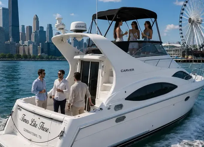 Captain and Fuel Included | Carver Mariner 350 | Private Chicago Yacht Charter